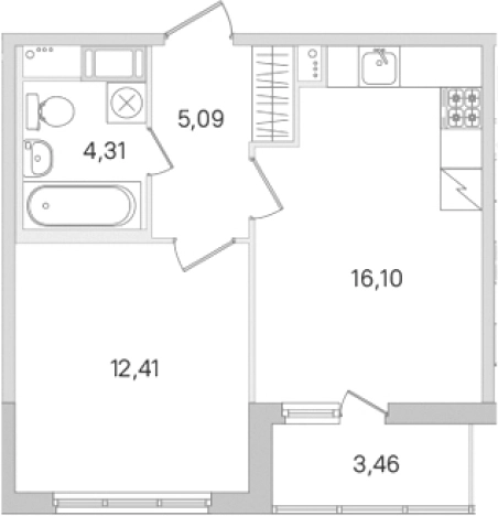 Купить двухкомнатную квартиру у метро Проспект Большевиков в Ленинградской области. Вариант № 8488682, 0, площадь - квм, цена 6846546 рублей