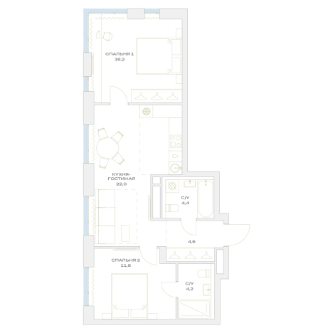 Купить трехкомнатную квартиру в ЖК Детали в Москве. Вариант № 10095063, 0, площадь -  квм, цена 16691294 рублей