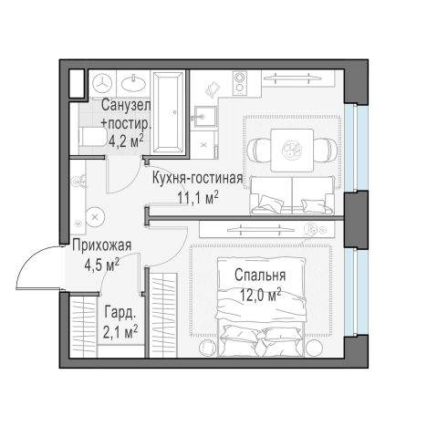 Купить квартиру в ЖК Белый Grad в Мытищах. Вариант № 167822, 0, площадь -  квм, цена 8240000 рублей