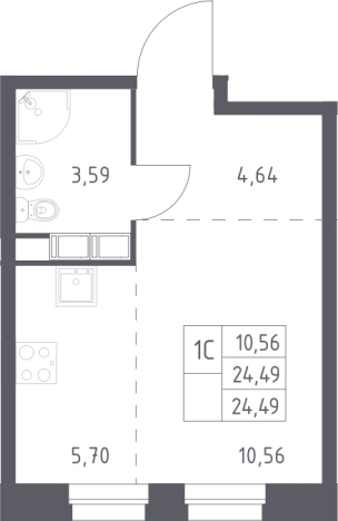 Купить Студию в ЖК ЭкоБунино в Москве. Вариант № 2808304, 0, площадь -  квм, цена 8241306 рублей