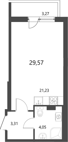 Купить Студию в новостройках у метро Девяткино в Ленинградской области. Вариант № 9142577, 0, площадь -  квм, цена 4731407 рублей