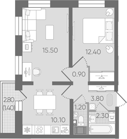 Купить двухкомнатную квартиру на вторичке в ЖК Цветной город в Санкт-Петербурге. Вариант № 8093372, 0, площадь -  квм, цена 9163333 рублей