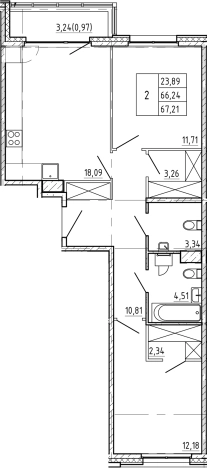 Купить двухкомнатную квартиру в ЖК Регенбоген в Санкт-Петербурге. Вариант № 7598156, 0, площадь -  квм, цена 26800498 рублей