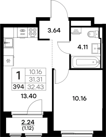 Купить однокомнатную квартиру в ЖК Glorax Октябрьский в Владимире. Вариант № 134118, 0, площадь -  квм, цена 5249999 рублей