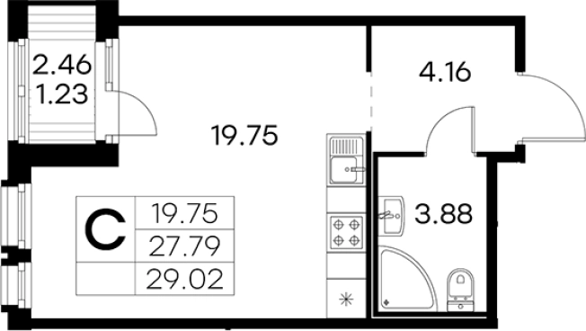 Купить Студию в ЖК GloraХ Парголово в Санкт-Петербурге. Вариант № 4807707, 0, площадь -  квм, цена 5829999 рублей