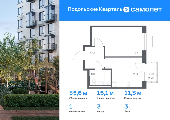 Купить однокомнатную квартиру в новостройках у метро Силикатная в Москве. Вариант № 2004182, 0, площадь -  квм, цена 8740532 рублей