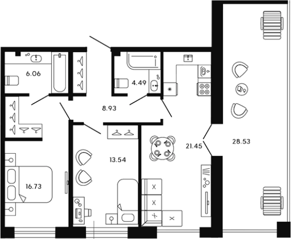 Купить трехкомнатную квартиру в новостройках у метро Спортивная в Санкт-Петербурге. Вариант № 8337327, 0, площадь -  квм, цена 148094064 рублей