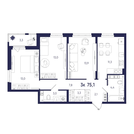Купить квартиру на вторичке на улице Щербакова в Пензе. Вариант № 10320238, 0, площадь -  квм, цена 8486300 рублей