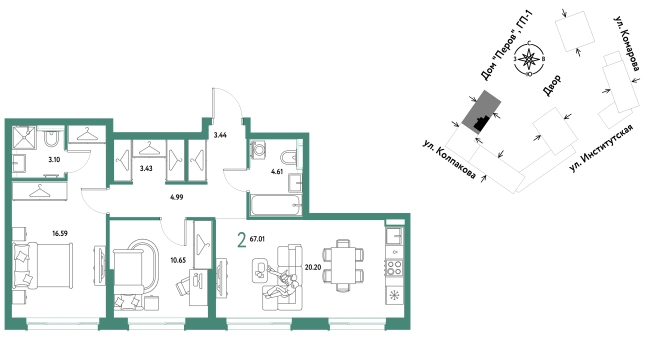 Купить квартиру в ЖК Страна.Парковая в Мытищах. Вариант № 10440551, 0, площадь -  квм, цена 27520000 рублей