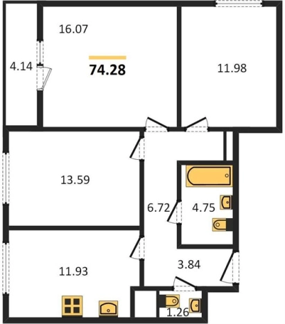 Купить трехкомнатную квартиру в новостройках в Новосибирской области. Вариант № 9881239, 0, площадь -  квм, цена 9950000 рублей