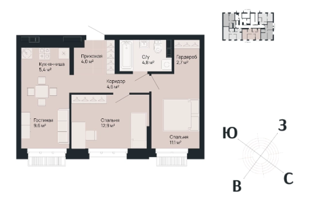 Купить квартиру в ЖК Клубный Дом "Резиденция" в Нижнем Новгороде. Вариант № 97672, 0, площадь -  квм, цена 13724010 рублей