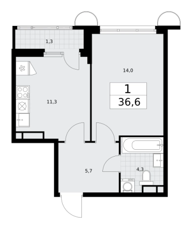 Купить однокомнатную квартиру в новостройках у метро Аэропорт Внуково в Москве. Вариант № 2206713, 0, площадь -  квм, цена 13655826 рублей
