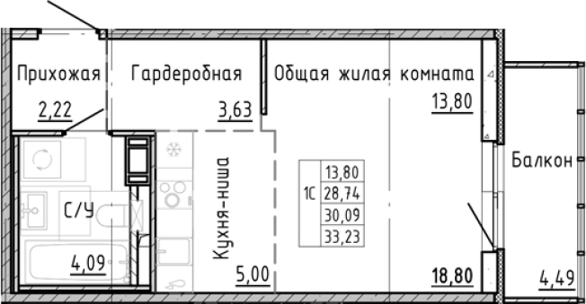 Купить Студию в ЖК OKLA в Санкт-Петербурге. Вариант № 8163917, 0, площадь -  квм, цена 7125312 рублей
