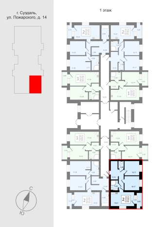 Купить двухкомнатную квартиру в новостройках в Владимирской области. Вариант № 7711080, 2, площадь -  квм, цена 8028452 рублей