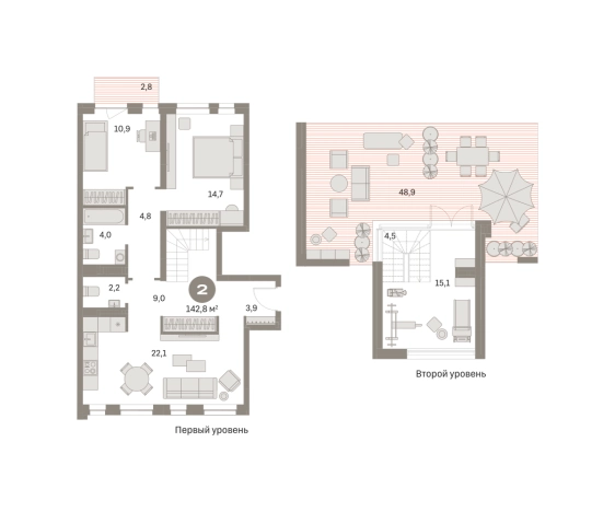 Купить двухкомнатную квартиру у метро Домодедовская в Видном. Вариант № 8496967, 0, площадь -  квм, цена 17530000 рублей