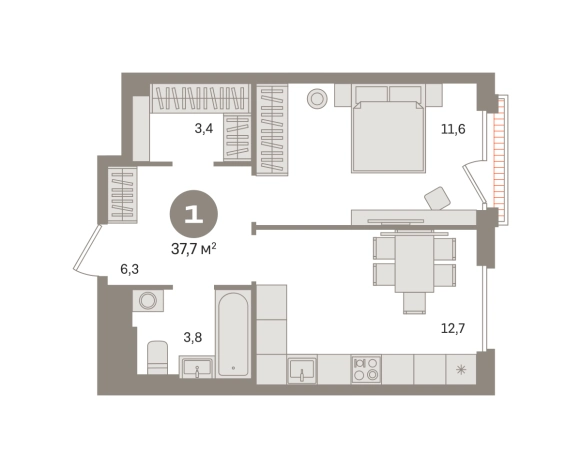 Купить однокомнатную квартиру в ЖК Квартал Герцена в Москве. Вариант № 126167, 0, площадь -  квм, цена 12780000 рублей