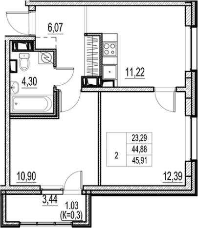 Купить двухкомнатную квартиру в новостройках у метро Звёздная в Санкт-Петербурге. Вариант № 6256068, 0, площадь -  квм, цена 7958000 рублей