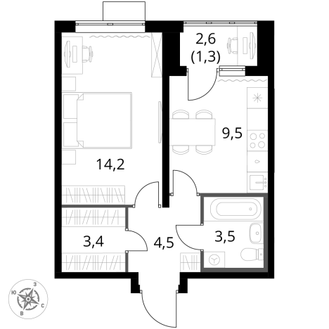 Купить квартиру в ЖК 1-й Донской в Московской области. Вариант № 9905642, 0, площадь -  квм, цена 12488840 рублей