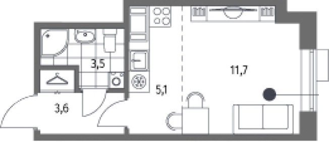 Купить Студию в новостройках в ЖК Парусная 1 в Санкт-Петербурге. Вариант № 7976622, 0, площадь -  квм, цена 9798000 рублей