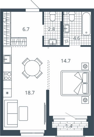 Купить однокомнатную квартиру в ЖК Жилой комплекс "Scala city" в Пензе. Вариант № 133341, 0, площадь -  квм, цена 6582600 рублей