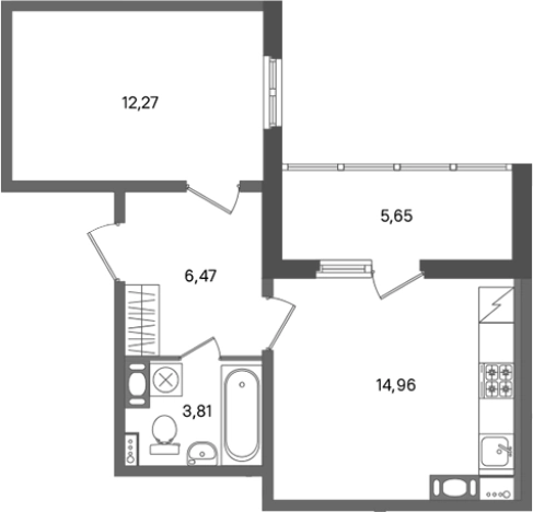 Купить двухкомнатную квартиру в Микрорайоне Сертолово-2, Сертолово в Сертолове. Вариант № 7266153, 0, площадь -  квм, цена 6744298 рублей