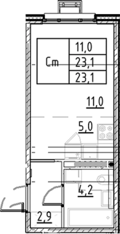 Купить квартиру в новостройках у метро Купчино в Санкт-Петербурге. Вариант № 7597692, 0, площадь -  квм, цена 5691285 рублей