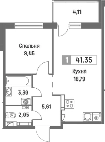 Купить двухкомнатную квартиру в ЖК Фотограф в Мурине. Вариант № 8065173, 0, площадь -  квм, цена 8413236 рублей