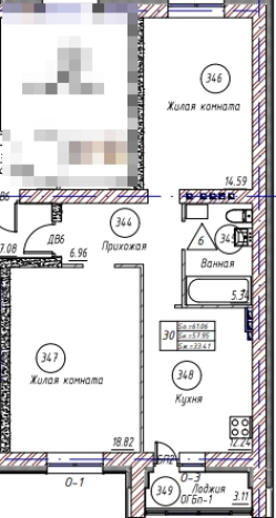 Купить двухкомнатную квартиру в Казани. Вариант № 139933, 0, площадь -  квм, цена 6289150 рублей