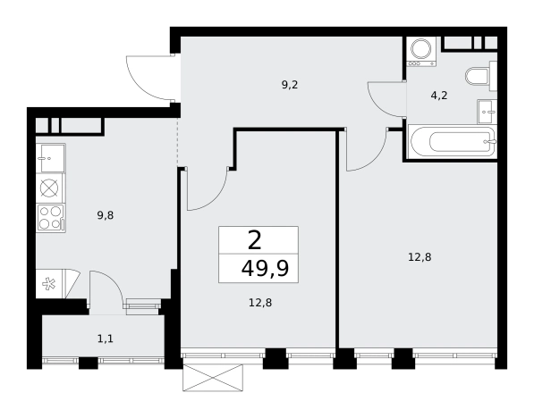 Купить двухкомнатную квартиру в ЖК Бунинские кварталы в Москве. Вариант № 112719, 0, площадь -  квм, цена 22291827 рублей