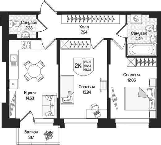 Купить квартиру у метро Парнас в Ленинградской области. Вариант № 9314054, 0, площадь -  квм, цена 12686424 рублей