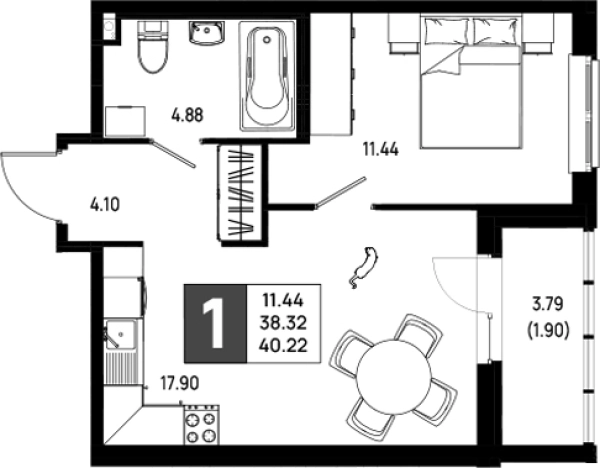 Купить двухкомнатную квартиру в ЖК Имена в Ленинградской области. Вариант № 6642212, 0, площадь -  квм, цена 5268820 рублей