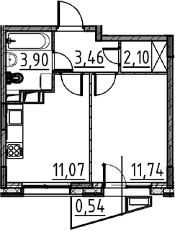 Купить однокомнатную квартиру на вторичке в Микрорайоне Чёрная Речка, Сертолово в Сертолове. Вариант № 8470065, 0, площадь -  квм, цена 5603873 рублей