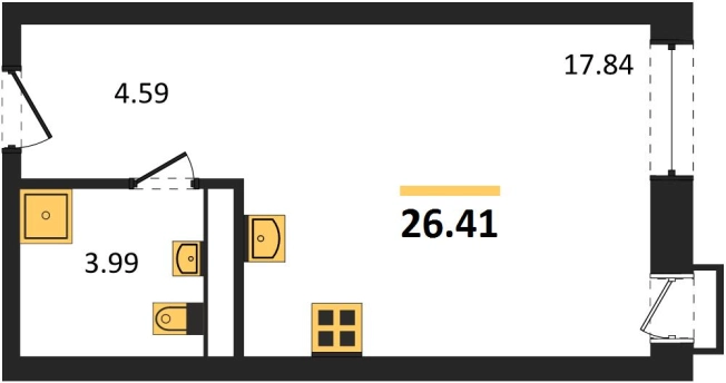 Купить Студию на улице набережная Чуева в Воронеже. Вариант № 9817586, 0, площадь -  квм, цена 5139807 рублей