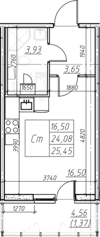 Купить Студию на улице Оборонная в Мурине. Вариант № 6852742, 0, площадь -  квм, цена 4323564 рублей