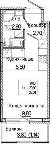 Купить квартиру в ЖК Аквилон Янино в Ленинградской области. Вариант № 6226916, 0, площадь -  квм, цена 3505545 рублей