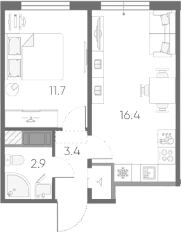 Купить двухкомнатную квартиру на улице проспект Большевиков в Санкт-Петербурге. Вариант № 7570414, 0, площадь -  квм, цена 8709185 рублей