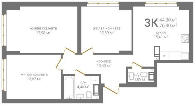 Купить трехкомнатную квартиру на улице Германа Лопатина в Нижнем Новгороде. Вариант № 137517, 0, площадь -  квм, цена 13522800 рублей