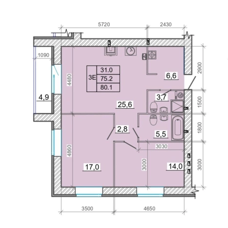 Купить трехкомнатную квартиру в Иванове. Вариант № 1165865, 0, площадь -  квм, цена 10813500 рублей