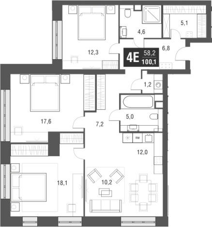 Купить квартиру в Москве. Вариант № 9167361, 2, площадь - квм, цена 39000000 рублей