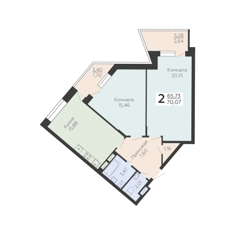 Купить квартиру в ЖК Арт-квартал Зарядье в Воронеже. Вариант № 890464, 0, площадь -  квм, цена 7966959 рублей