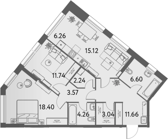 Купить квартиру в районе Останкинский в Москве. Вариант № 88928, 0, площадь - квм, цена 31372052 рублей