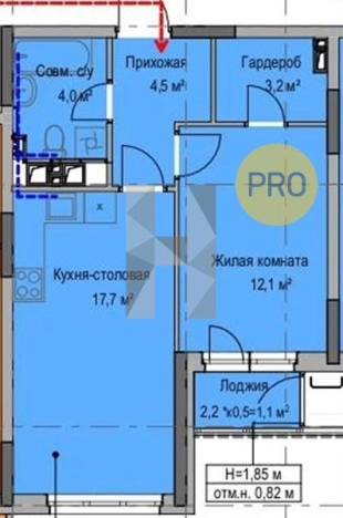 Купить однокомнатную квартиру в ЖК Ломоносов в Ижевске. Вариант № 65706, 0, площадь -  квм, цена 3111500 рублей