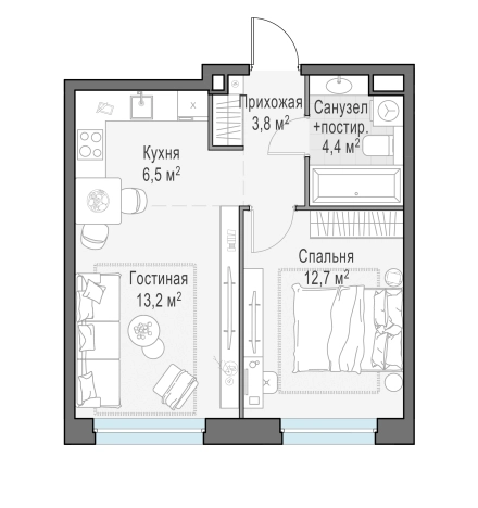 Купить двухкомнатную квартиру в новостройках в ЖК Белый Grad в Мытищах. Вариант № 167581, 0, площадь -  квм, цена 8520000 рублей