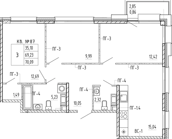 Купить многокомнатную квартиру в новостройках в ЖК PlUS Пулковский в Санкт-Петербурге. Вариант № 5585726, 0, площадь -  квм, цена 16085655 рублей