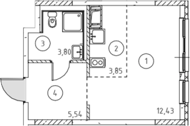 Купить Студию на вторичке в ЖК Новое Колпино в Санкт-Петербурге. Вариант № 9152227, 0, площадь -  квм, цена 4549548 рублей