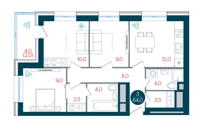 Купить квартиру в новостройках в районе Царицыно в Москве. Вариант № 8922171, 0, площадь -  квм, цена 20464440 рублей