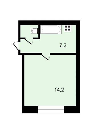 Купить однокомнатную квартиру в Микрорайоне Южный, Ковров в Коврове. Вариант № 24389, 6, площадь -  квм, цена 1430000 рублей