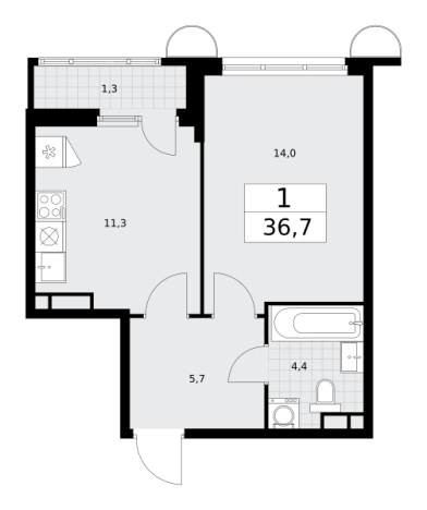 Купить однокомнатную квартиру в новостройках у метро Аэропорт Внуково в Москве. Вариант № 2206795, 0, площадь -  квм, цена 13567990 рублей