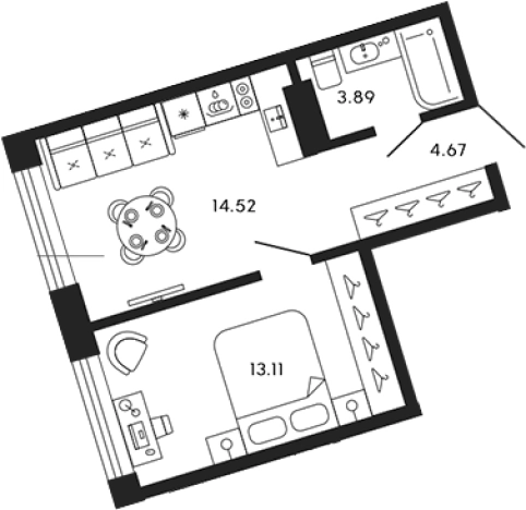 Купить двухкомнатную квартиру в ЖК 17/33 в Санкт-Петербурге. Вариант № 8337483, 0, площадь -  квм, цена 30761500 рублей
