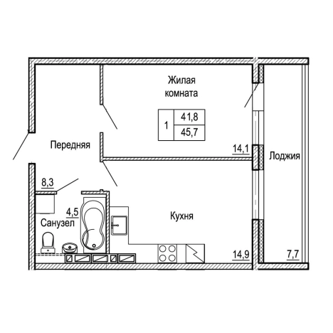 Купить однокомнатную квартиру в районе Ленинский в Владивостоке. Вариант № 9415121, 0, площадь -  квм, цена 7407554 рублей